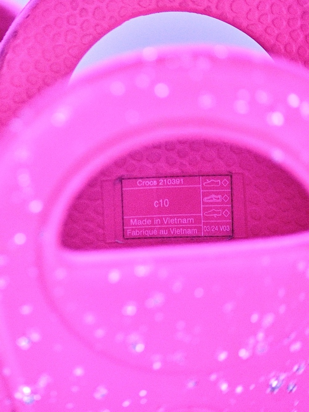 💖 Crocs Kids Rain Boots – Pink Glitter – Size C10 💖 - Picture 8 of 12